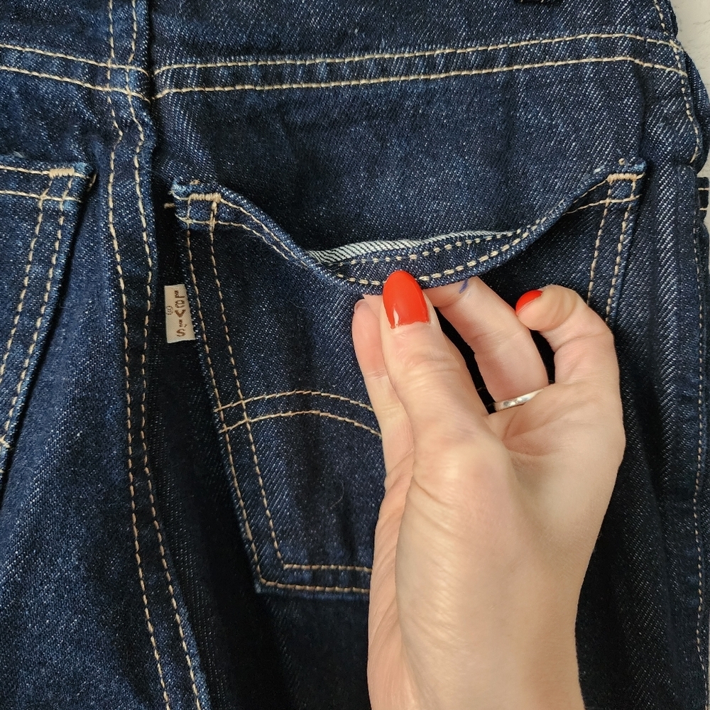 LEVIS x‎ VINTAGE 90's dark wash jeans high rise straight leg white tab 153 - Picture 10 of 14